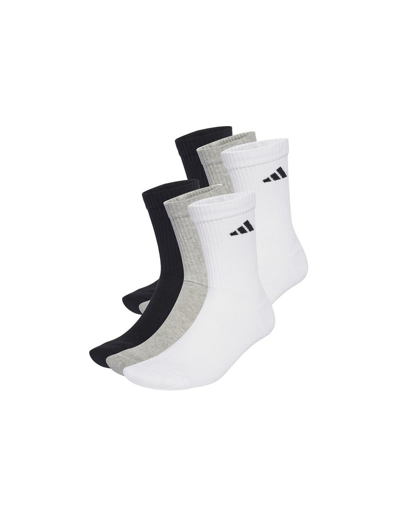 Calcetines Adidas Cushioned Crew Blanco Gris 3 pares