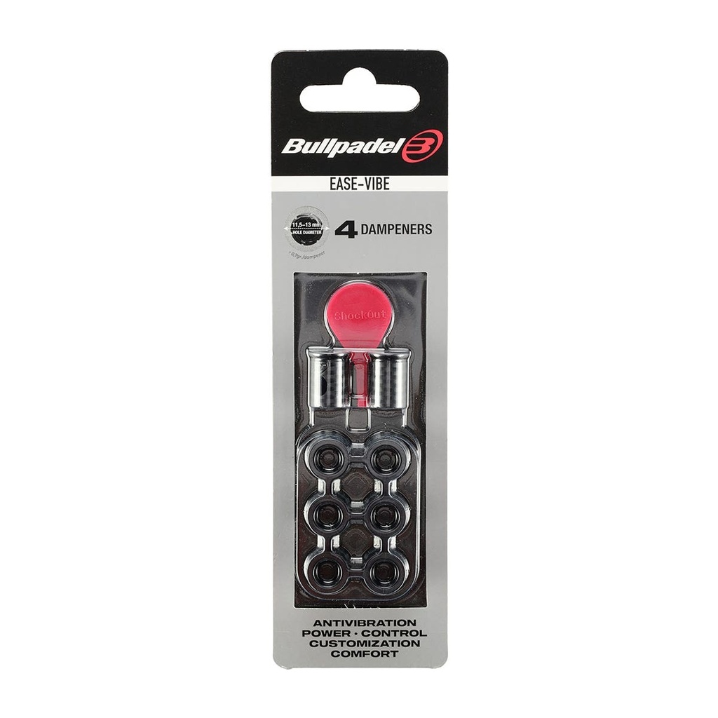 Blister (4 Pcs) Ease Vibe Bullpadel 005 Antivibrator Black