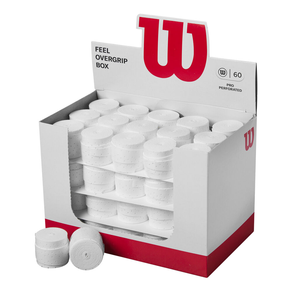 Caja Wilson Feel Pro Perforado Blanco 60 Overgrips