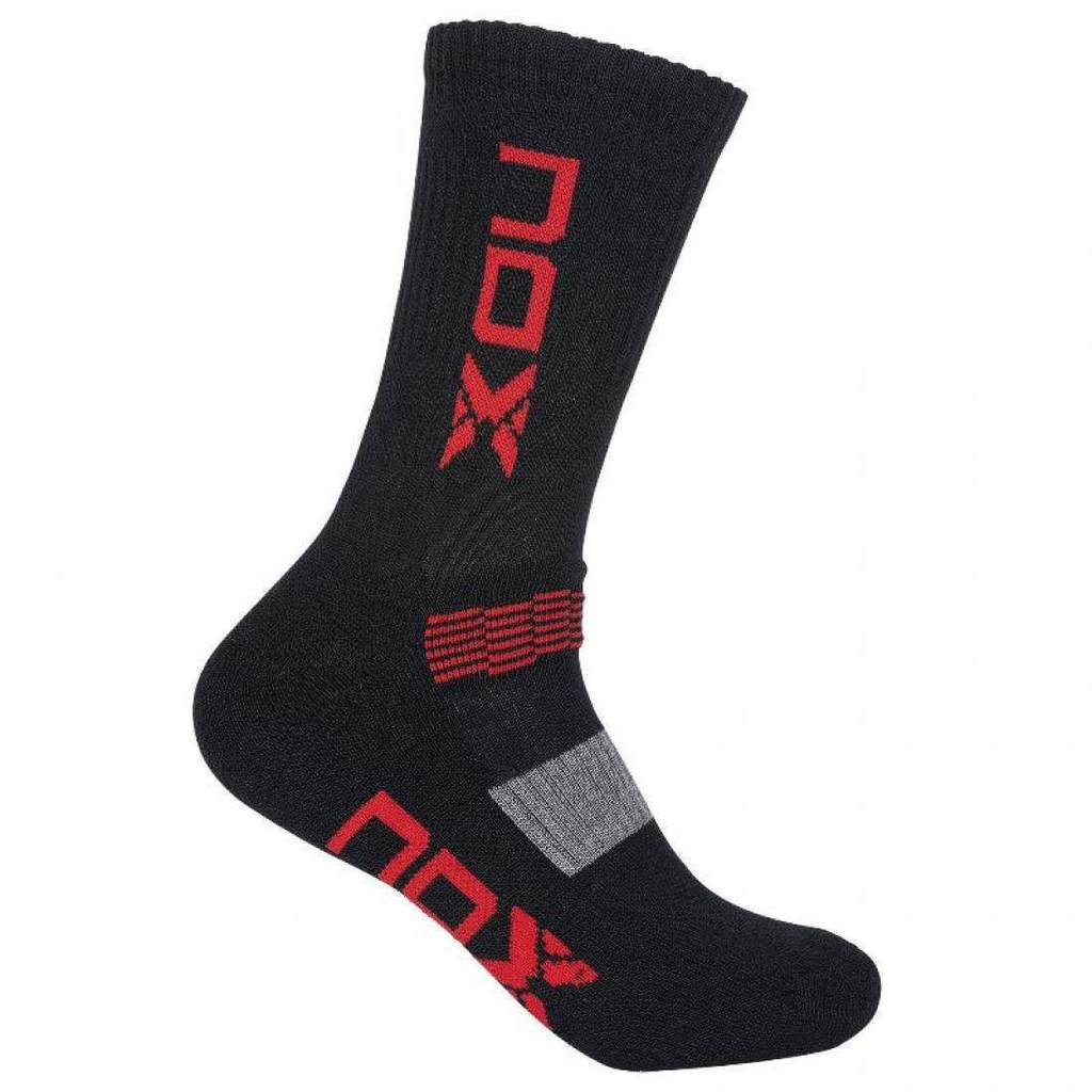 CALCETINES NOX NEGROS CON ROJO